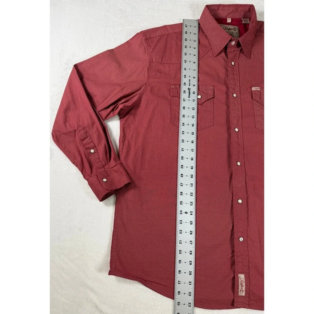 Rafter C Cowboy Collection ProFlex45 Western Pearl Snap‎ Cotton Red Mens XXL